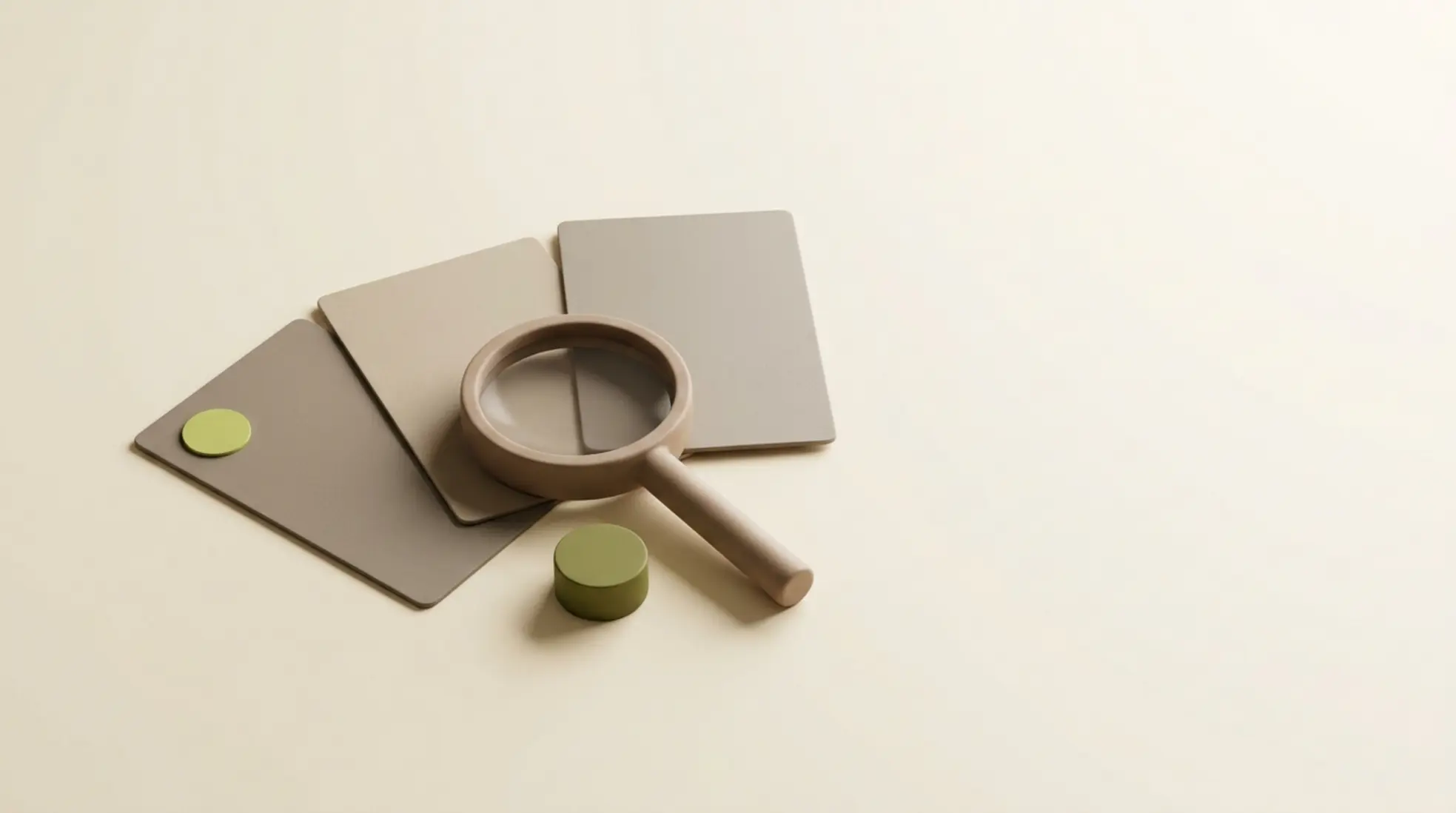 Minimalistische afbeelding van drie profielkaarten met een vergrootglas, gericht op rekrutering en beschikbaarheid van kandidaten.